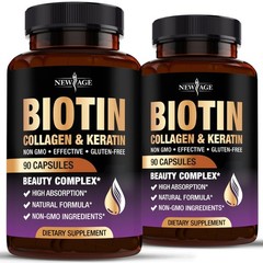 Biotin Collagen Keratin Hyaluronic Acid – 90 Count (Pack of 2)