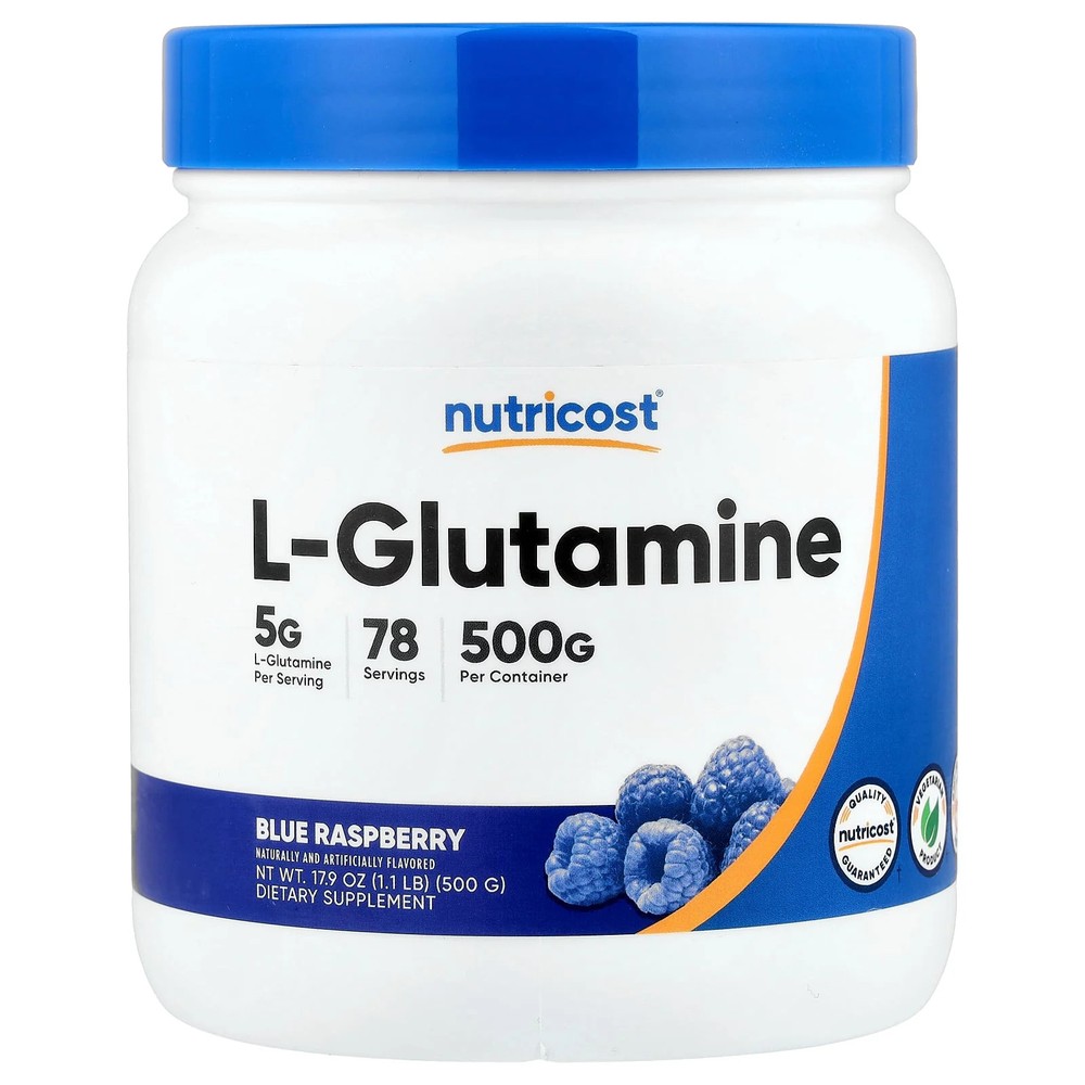 2 X Nutricost, L-Glutamine, Blue Raspberry, 17.9 oz (500 g)