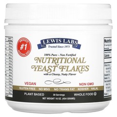 2 X Lewis Labs, Nutritional Yeast Flakes, Cheesy Nutty, 16 oz (454 g)