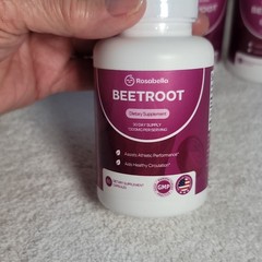 Rosabella Beetroot Dietary Supplement 1300mg Veggie Capsules, 60 Count, Organic