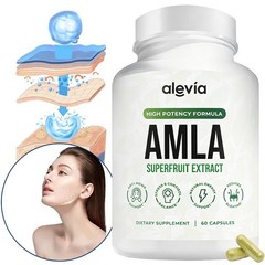 Alevia Organic Amla Capsules 1000mg Indian Gooseberry Antioxidant Supplement 60c