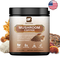 70g Mushroom Coffee Powder Lions Mane Reishi Immunity & Brain Booster