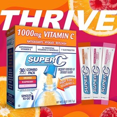 Hydrating Powder Drink Mix Pack: Orange, Raspberry & Pink Lemonade – 30 Sticks