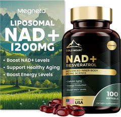 Liposomal NAD+ Supplement 1200Mg with Trans Resveratrol – Boost NAD+ Levels, Ene