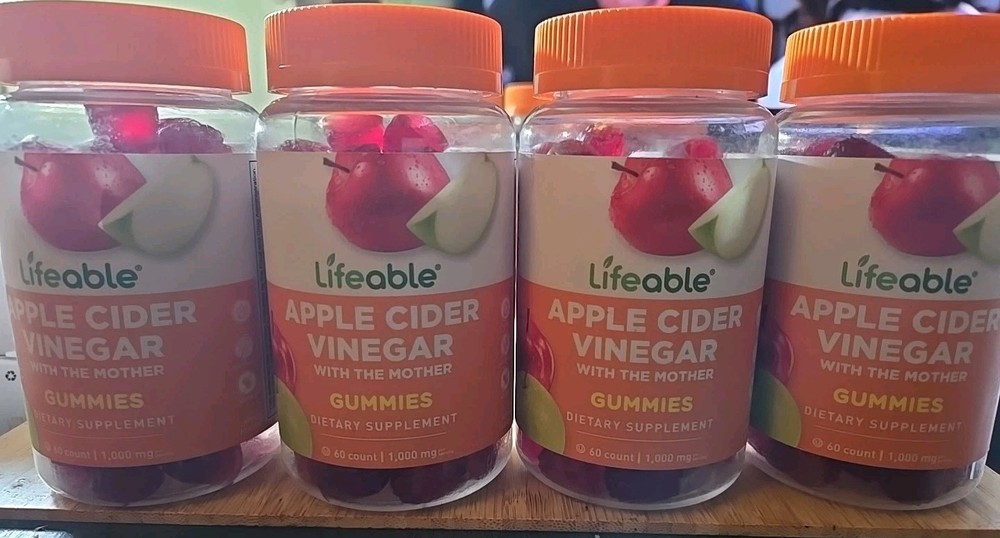 ✅4 Bundle Lifeable Apple Cidar Vinegar Gummies 240 Ct Exp Jan 2027