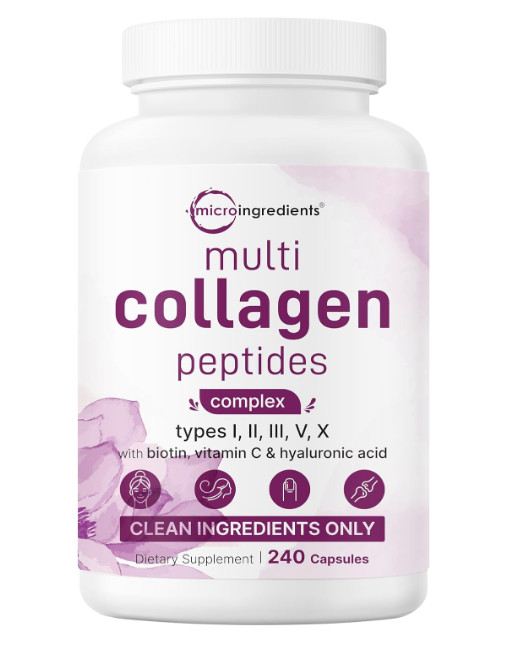 Micro Ingredients Multi Collagen Pills for Women & Men, 240 Capsules**