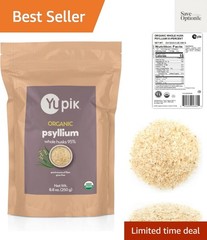 8.8 Oz Organic Psyllium Whole Husk – Gluten-Free, Fat-Free Fiber Powder