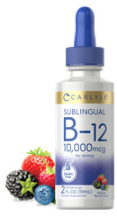 Vitamin B12 Sublingual | 10,000 mcg | 2 fl oz Liquid | Vegetarian | by Carlyle