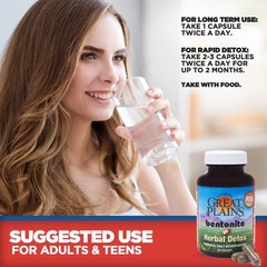 Yerba Prima Bentonite Clay Plus Herbal Detox – 60 Veggie Capsules – Natural C…