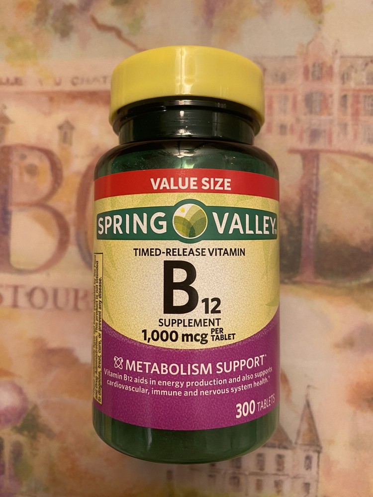 Spring Valley – Vitamin B-12 1000 mcg, Timed Release, 300 Tablet.Exp.12/2028.