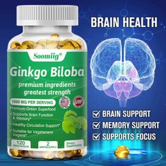 Ginkgo Biloba Extract 1000 mg, 120 Caps – Gluten Free & Non-GMO