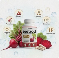 Lemeli Beetroot – 1300mg, Lemeli Beet Root Supplement 60 Capsules （1-5 pack）