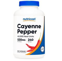 Nutricost Cayenne Pepper 530mg, 240 Capsules – 40,000 HU, Gluten Free, Non-GMO