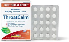 Boiron – ThroatCalm Homeopathic Medicine for Sore Throat Relief – 60 Tablets