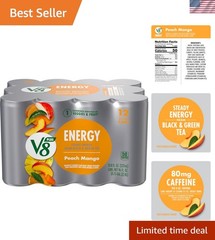 Delicious Peach Mango Energy Drink – 12 Cans Packed with B Vitamins and Caffeine