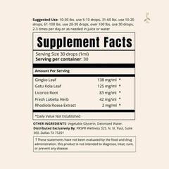 PRSPR Kids Attention Supplement for Focus, Alcohol-Free Herbal Blend with Ginkgo
