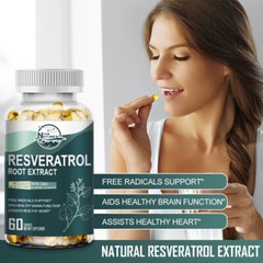 Resveratrol Supplement 1200mg Antioxidant Highly Potent Natural 120pcs Capsules