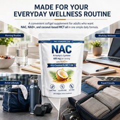 The Standard Lab NAC 600mg with NAD+ Daily Complex, 300 300 Count (Pack of 1)