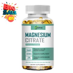 ZHPHK High Absorption Magnesium Citrate 400mg 120 Capsules Dietary Supplement