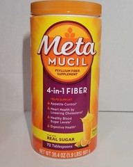Metamucil 4-in-1 Fiber Supplement Made with Real Sugar Powder, Orange 30.4 Oz