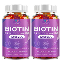 Natural Biotin & Collagen 60 Gummies – Hair, Skin, Nails, Joints Bone Vitamins