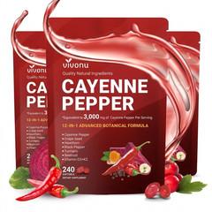 Vivonu 12in1 Cayenne Pepper Softgels D3 K2 Grape Seed Heart Circulation Support