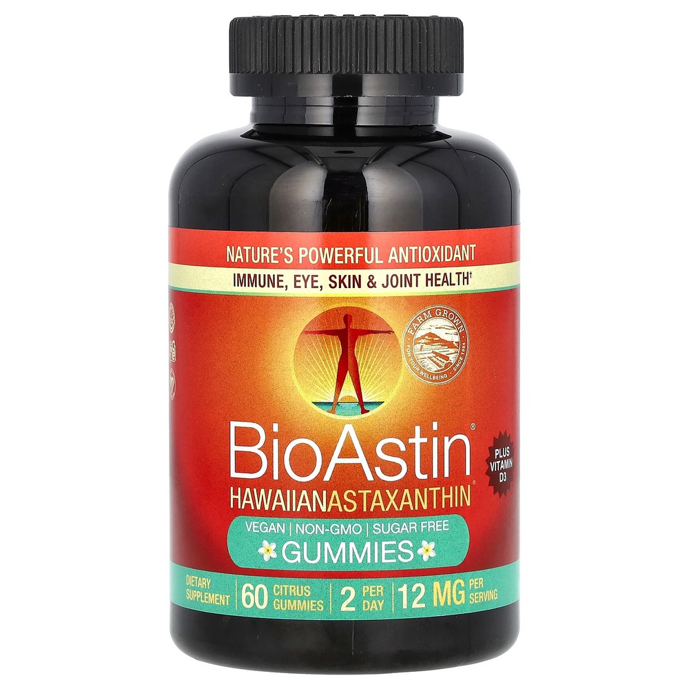 2 X Nutrex Hawaii, BioAstin�, Hawaiian Astaxanthin Gummies, Citrus, 60 Gummies