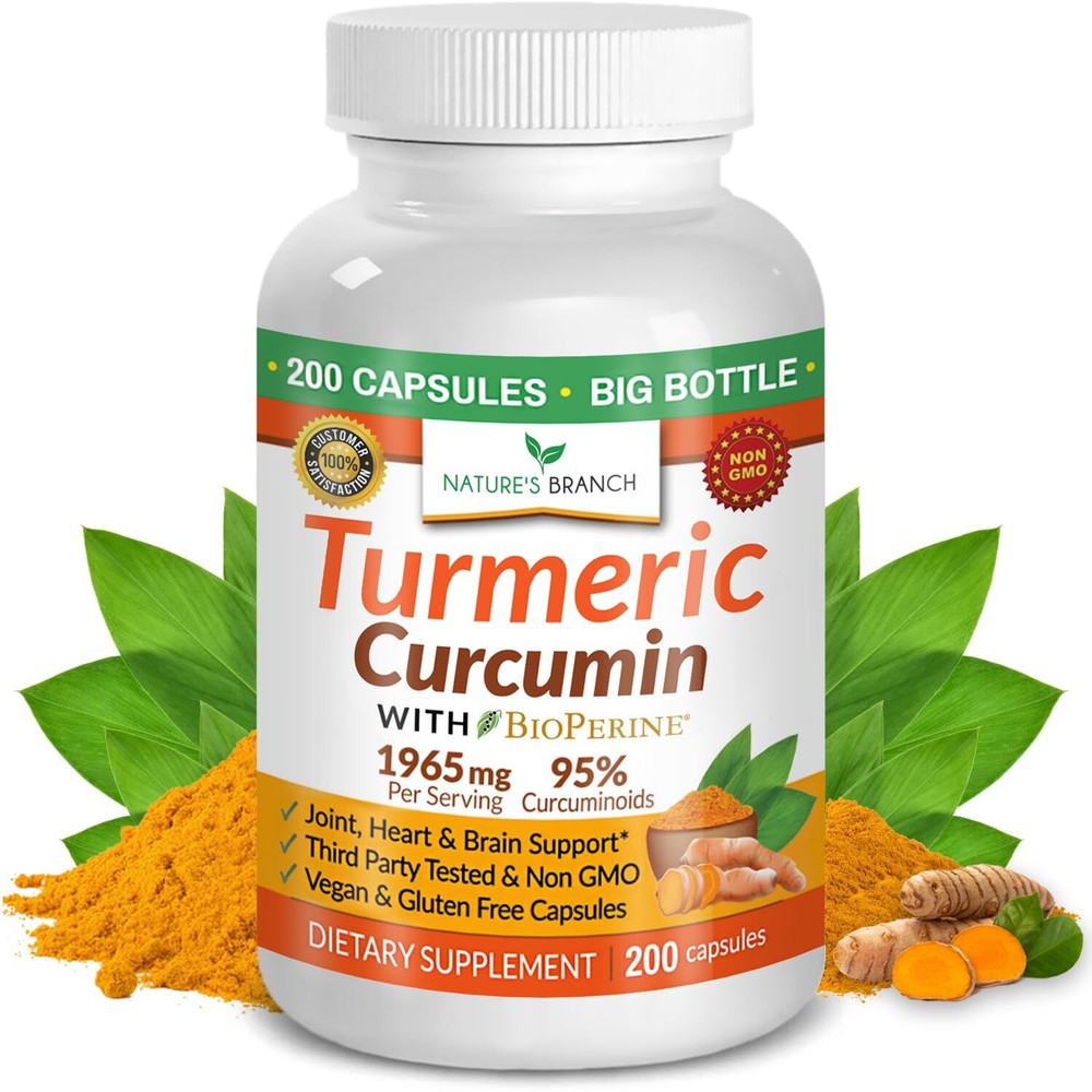 Turmeric Curcumin with Black Pepper Extract – Organic Powder 200 Capsules – 1…
