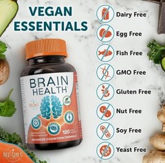 Vitaminas Para El Cerebro Suplemento 100% Natural Para Mejorar La Mente Memoria