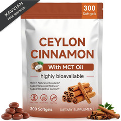 ZXJQLOS Ceylon Cinnamon Softgels with MCT Oil – 300 300 Count (Pack of 1)