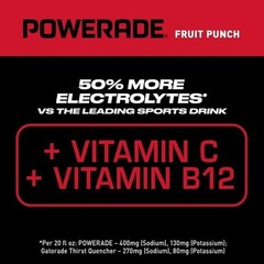 POWERADE Fruit Punch Electrolyte Sports Drink 20 fl oz 8 Pack Bottles