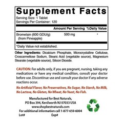Best Naturals Bromelain 500 mg 120 Tablets