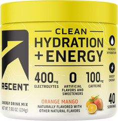 Electrolyte Powder Drink Mix Orange Mango Hydration Energy No Artificial