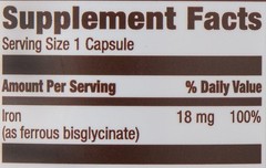 Iron 18mg Capsules – 195 Count for Red Blood Cell Production, USA Made