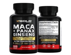 Maca Root Capsules 10,000mg + Korean Panax Ginseng 120 Count (Exp 5/2028)