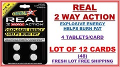 Real 2 Way Action Energize Boost Burn Fat 4ct (Lot of 12 X) 48 Tablets