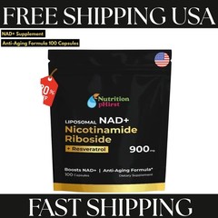 NAD+ Supplement for Anti-Aging Energy Focus & Nicotinamide Riboside Resveratrol
