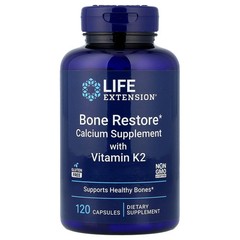 2 X Life Extension, Bone Restore, Calcium Supplement with Vitamin K2, 120 Capsu