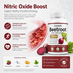 Lemeli Beetroot – 1300mg, Lemeli Beet Root Supplement 60 Capsules （1-5 pack）