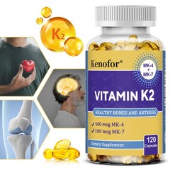 Vitamin K2 MK-7 & MK-4 120 Caps,Maintain Strong Bones, Cardiovascular Function