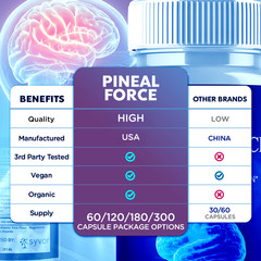 (5 Pack) Pineal Force Nootropic Natural Brain Formula PinealForce 300 Capsules