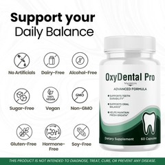 OxyDental Pro Oral Health Support Supplement Capsules Probiotics 1 Pack 60Ct