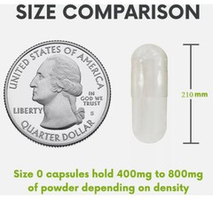 10,000 Box of Bulk Empty Gelatin Capsules Size 0 Clear Gel Caps Separated