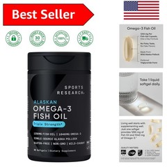 Triple Strength Omega-3 1250mg – Non-GMO Fish Oil for Total Wellness – 90 Count