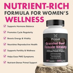 Grassfed Beef Female Vitality Supplement- Supports Hormonal Health, Fertility…