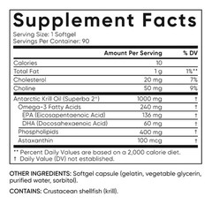 Sports Research Omega-3 Krill Oil 1000mg 90ct Softgels Superba2 Heart Health