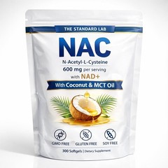 The Standard Lab NAC 600mg with NAD+ Daily Complex, 300 300 Count (Pack of 1)