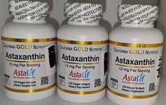 3 Pack California Gold Nutrition Astaxanthin 12 mg AstaLif 120 ct Exp 01/27