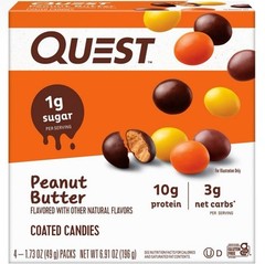 🔴 New QUEST Peanut Butter Costed Candies Net Carbs Protein 6.91oz (1 Box)