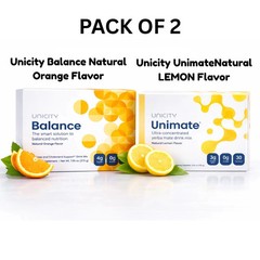 Combo-Unicity Unimate Natural LEMON & Unicity Balance Natural Orange, Free SHIP